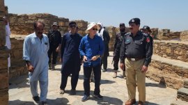 Korean Delegation Explores Jamal Garhi Ruins in Mardan Amidst Tight Police Security