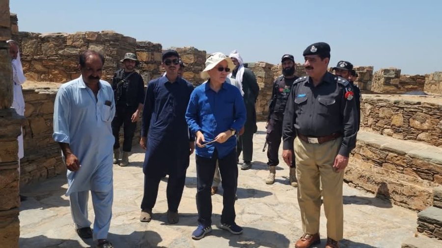 Korean Delegation Explores Jamal Garhi Ruins in Mardan Amidst Tight Police Security