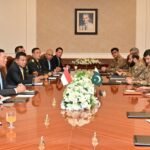 Lieutenant General Sjafrie Sjamsoeddin (Retd), Minister of Defence of Indonesia leading a delegation comprising representatives from various services and intelligence agencies called on the Field Marshal Syed Asim Munir, NI (M), Chief of Army Staff at General Headquarters, today. During the meeting both sides exchanged views on bilateral defence collaboration, regional security dynamics and avenues to further strengthen military ties. The meeting underscored the longstanding friendship and cooperation between the two countries. Field Marshal highlighted the importance of mutual cooperation in maintaining peace and stability in the region. Minister of Defence of Indonesia appreciated the role of Pakistan Army in fight against terrorism and reaffirmed Indonesia’s commitment to enhancing defence relations with Pakistan.