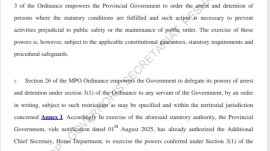 KP Deputy Commissioners Granted Detention Powers Under MPO Ordinance