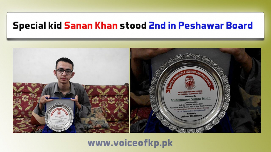 Special kid Sanan Khan stood 2nd in Peshawar Board