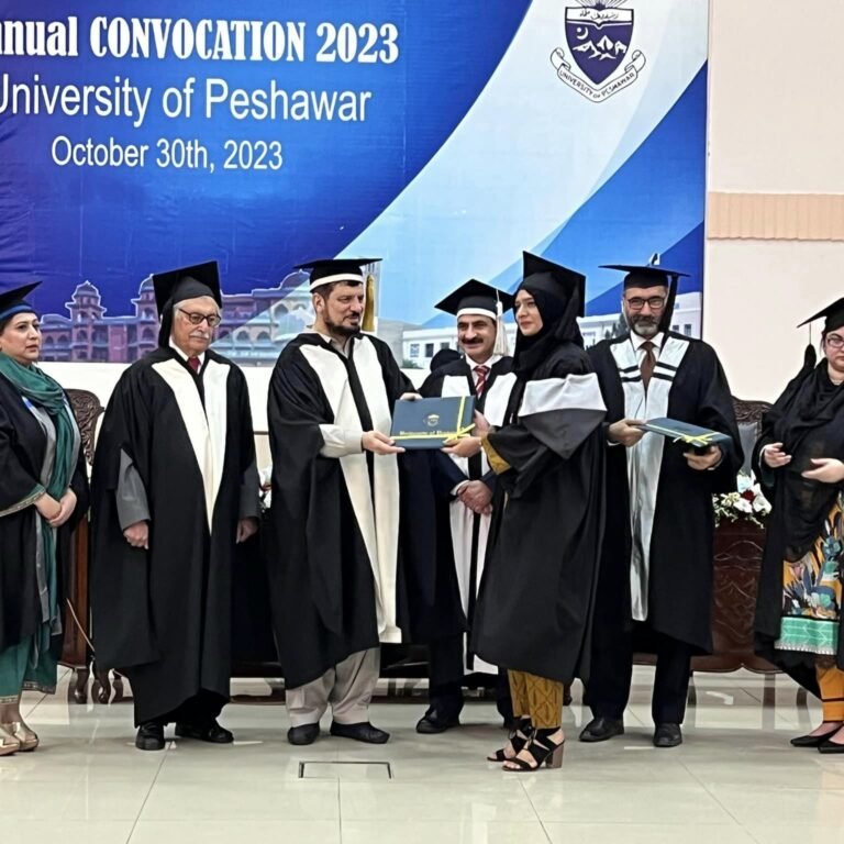 Conducting the annual convocation of Peshawar University