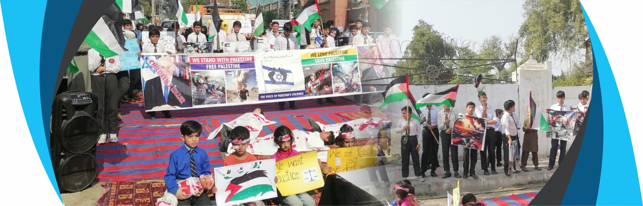 Local school children show solidarity with Palestinian children