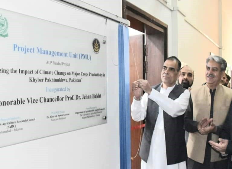 Vice-Chancellor Dr. Jahan Bakht inaugurated the Project Management Unit at Peshawar Agricultural University.