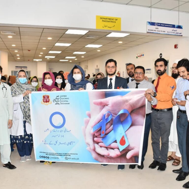 Khyber Teaching Hospital organizes free sugar cam on World Diabetes Day.