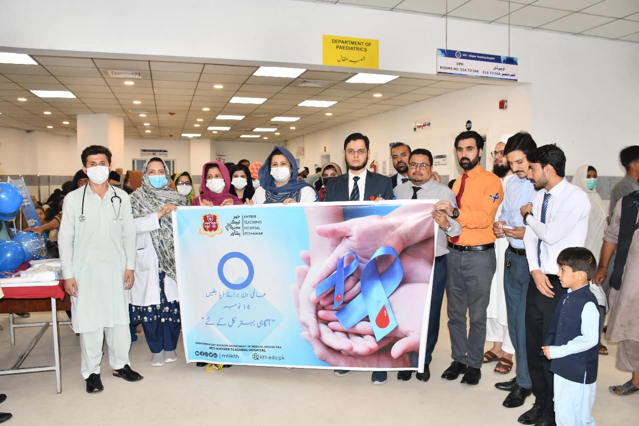 Khyber Teaching Hospital organizes free sugar cam on World Diabetes Day.