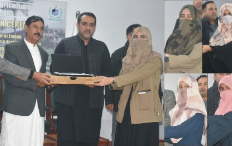 Organized laptop distribution event at University of Agriculture (DI Khan).