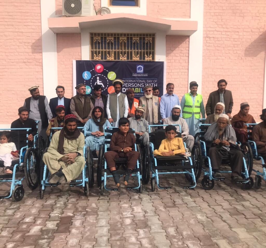 Distribution of wheelchairs by Al Khidmat Foundation to the special people of Shamali Wazistan