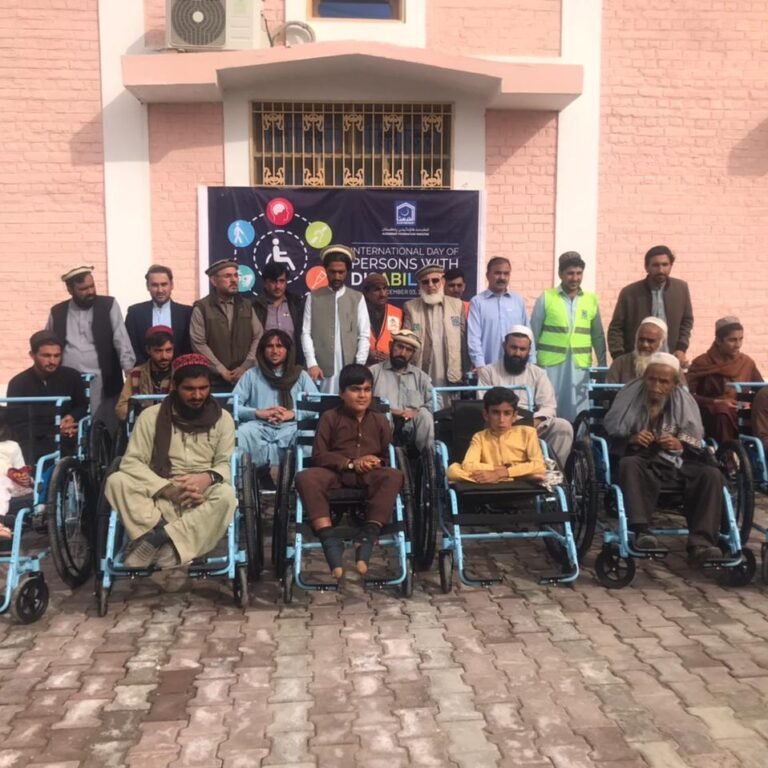 Distribution of wheelchairs by Al Khidmat Foundation to the special people of Shamali Wazistan