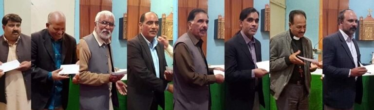 Distribution of honorary cheques among minority religious leaders