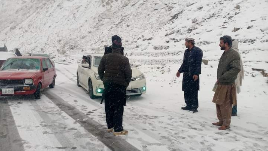 Snowfall in upper reaches of Balakot Kaghan valley