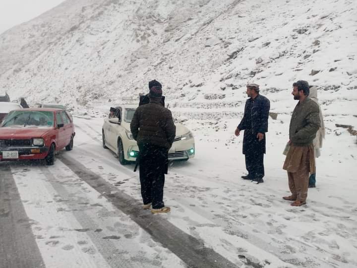Snowfall in upper reaches of Balakot Kaghan valley