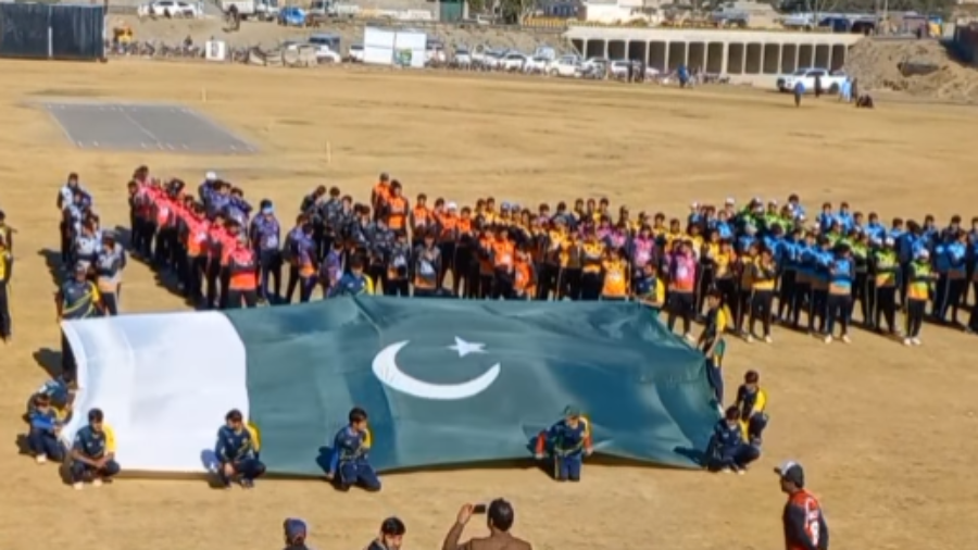 Conducting the opening ceremony of the first Mohmand Junior League Cricket Tournament