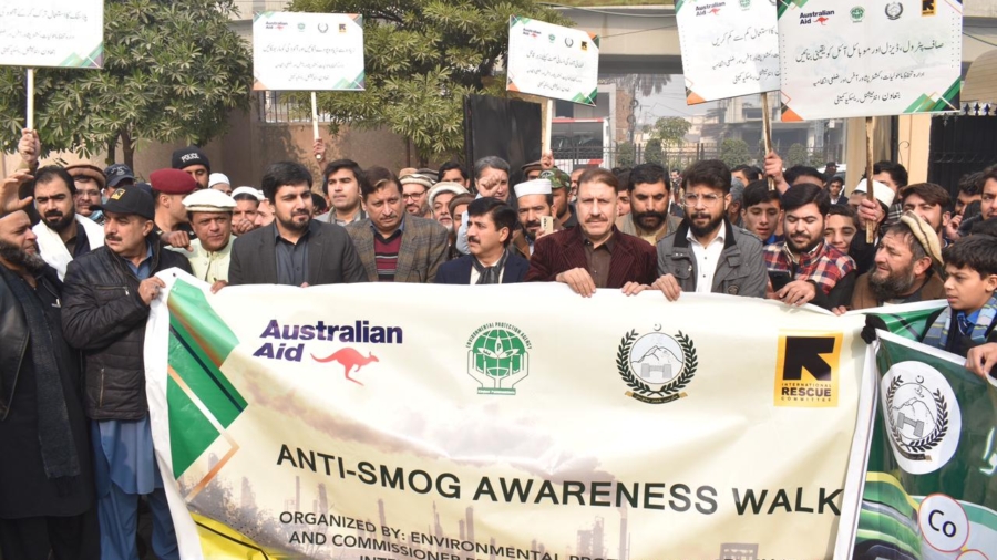 Environmental pollution: An awareness walk was held in Peshawar, the provincial capital