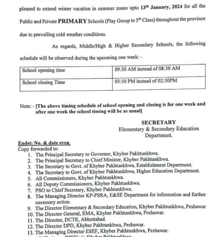 Extension of public and private primary school holidays