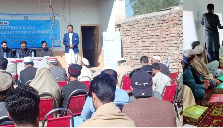 Conducting a training program for Afghan refugee children