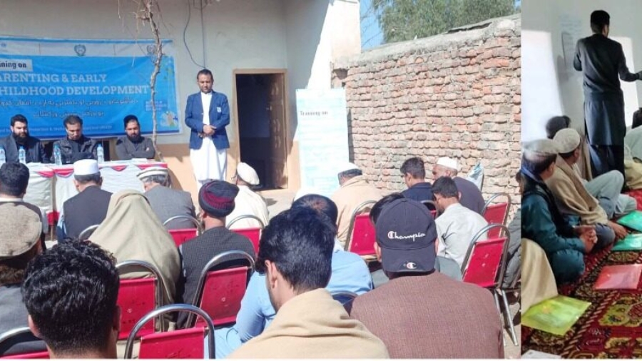 Conducting a training program for Afghan refugee children