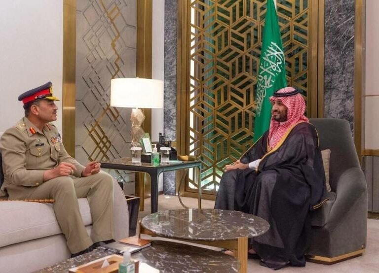 Army Chief General Asim Munir meeting with Saudi Crown Prince Mohammed bin Salman