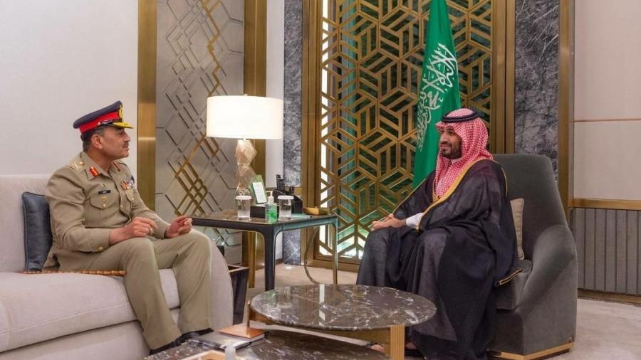 Army Chief General Asim Munir meeting with Saudi Crown Prince Mohammed bin Salman