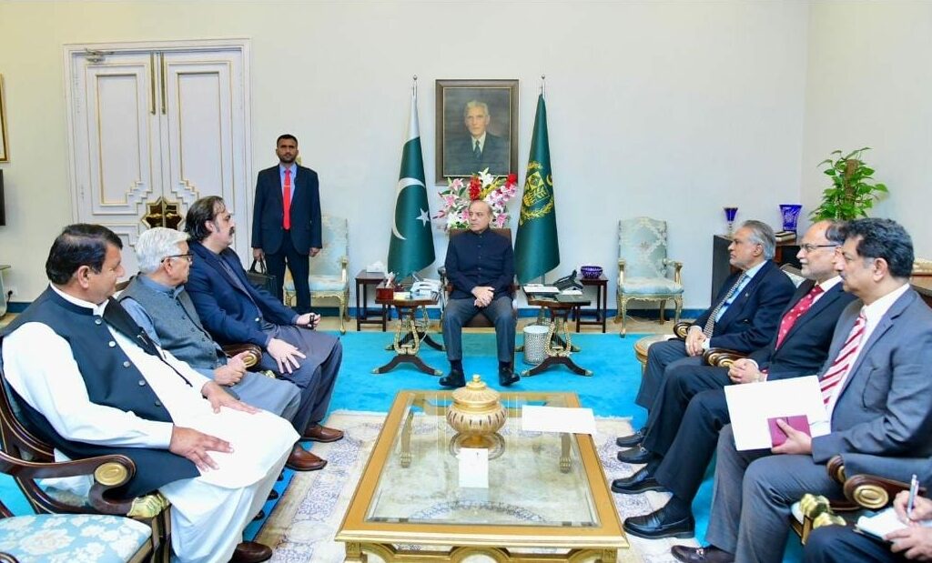 Khyber Pakhtunkhwa Chief Minister Ali Amin Khan Gandapur meeting with Prime Minister Muhammad Shahbaz Sharif