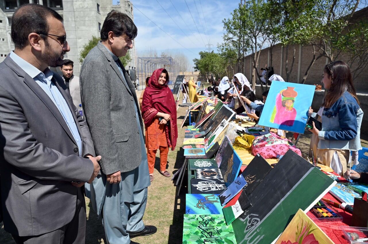 A colorful science and art exhibition was organized in Peshawar