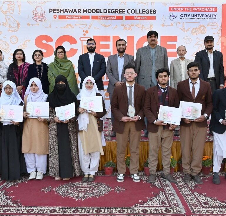 A colorful science and art exhibition was organized in Peshawar