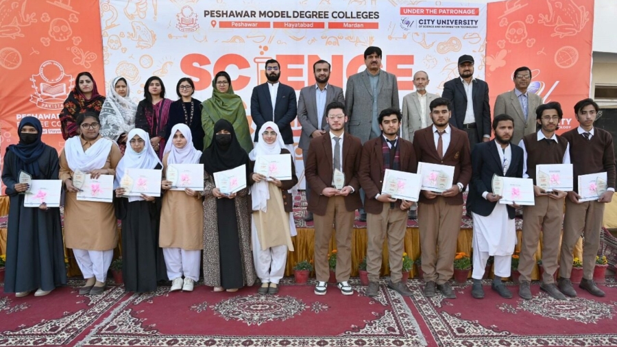 A colorful science and art exhibition was organized in Peshawar