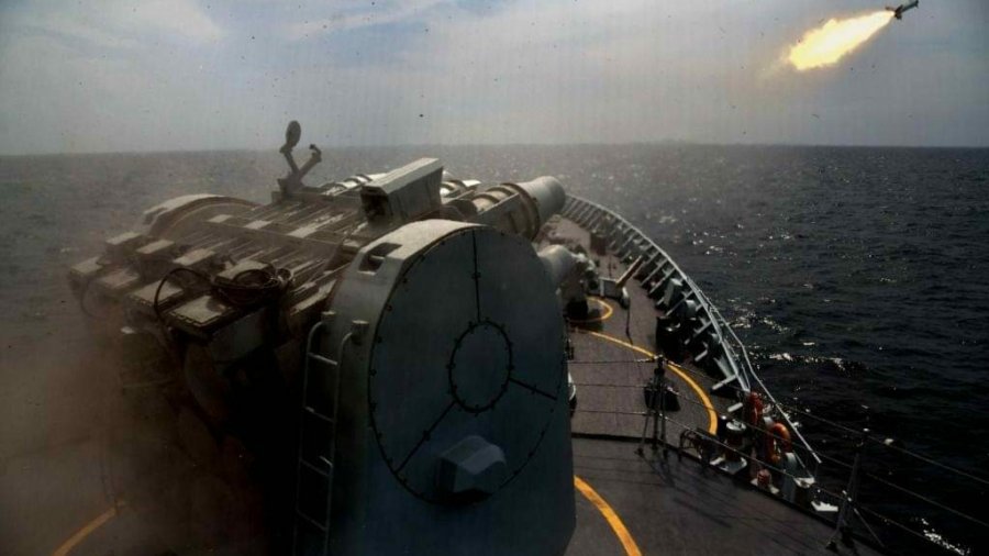 Live weapon firing demonstration of surface-to-air missile by Pakistan Navy