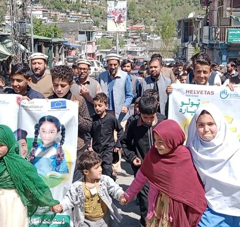 Chitral: Organized a walk in connection with the admission campaign in government schools