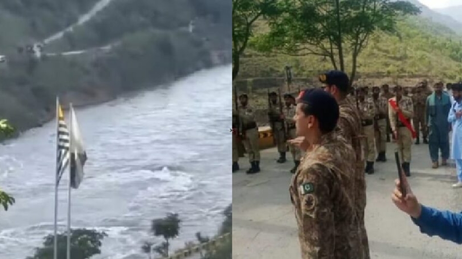 Abbottabad: A grand ceremony of hoisting the flags of Pakistan and Azad Kashmir was held at the entry point of Azad Kashmir