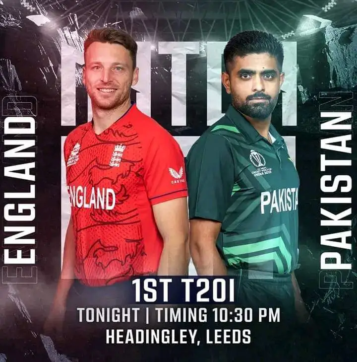 The first T20 match between Pakistan and England will be played today