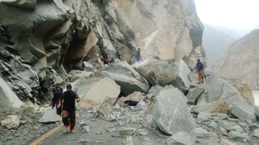 Landslides due to rains at various places in central Kurram