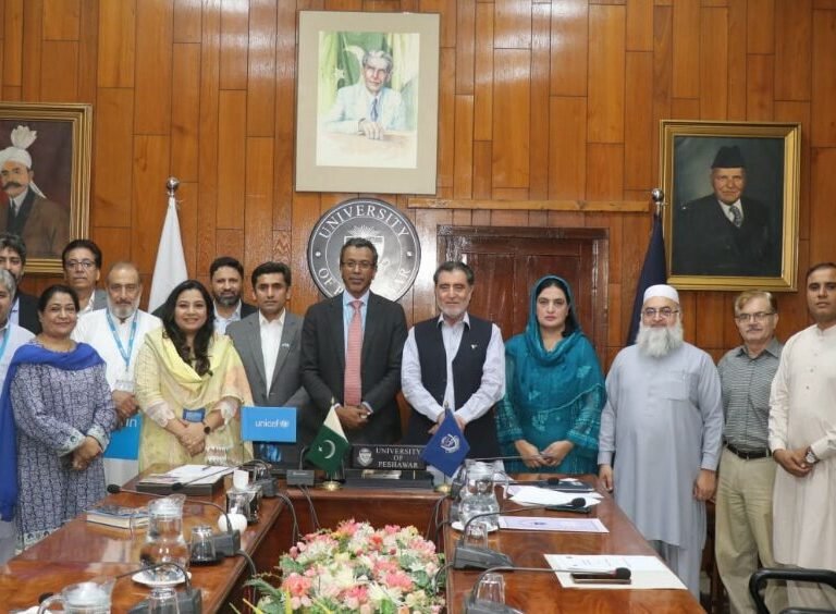 Signing of Memorandum of Understanding between University of Peshawar and UNICEF