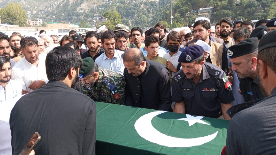 Namaz-e-Janaza of martyred soldier Mehran offered in Dir Bala