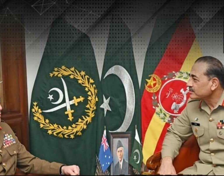 Australian Army Chief Simon Stewart meeting with Army Chief General Asim Munir