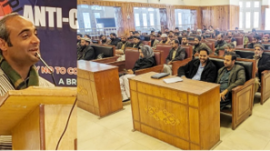 Conducting seminar and walk regarding Anti-Corruption Week in Mansehra