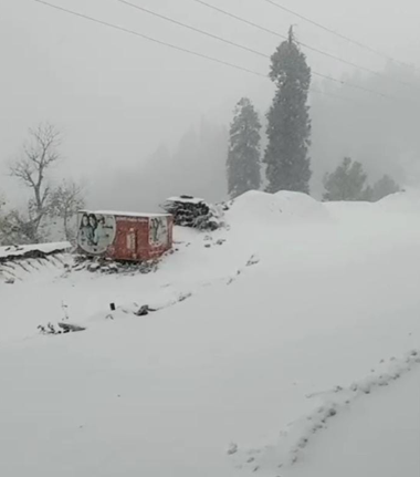 First snowfall of winter in Abbottabad Ayubiyah Gulyat