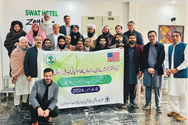 Conducting a two-day training workshop in Swat to deal with climate change