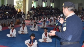 Haripur: Conducting road safety seminar by Motorway Police