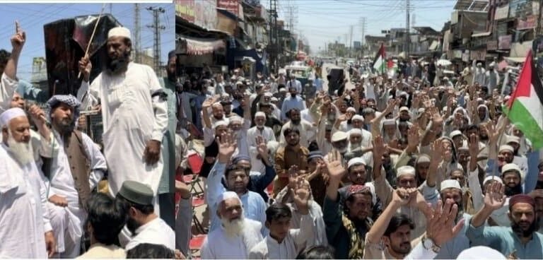 بھارتی جارحیت کے خلاف شبقدر بازار میں احتجاجی ریلی