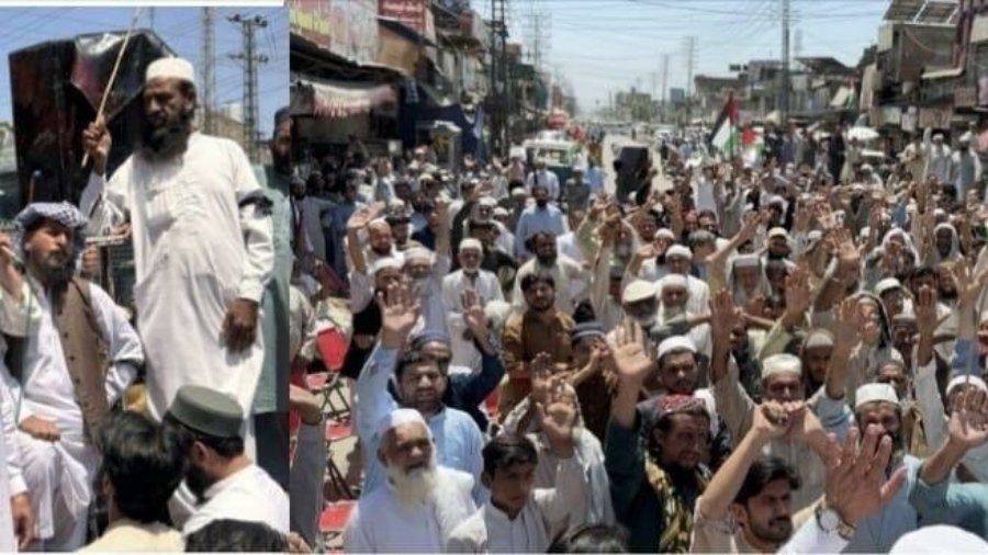 بھارتی جارحیت کے خلاف شبقدر بازار میں احتجاجی ریلی