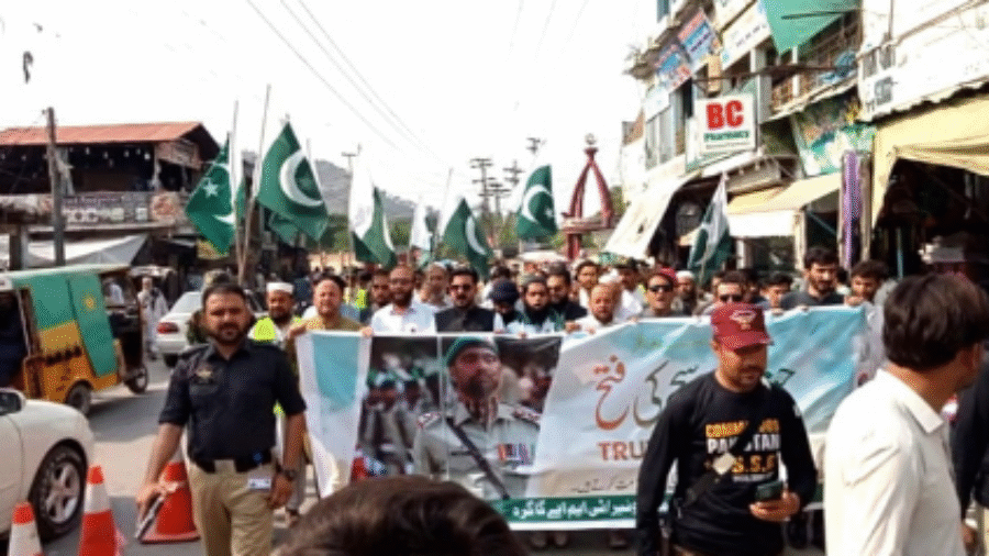 A solidarity walk was held in Bunir district to show solidarity with the Pakistan Army