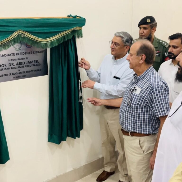 Inauguration of library equipped with modern facilities at Ayub Medical Institution Abbottabad