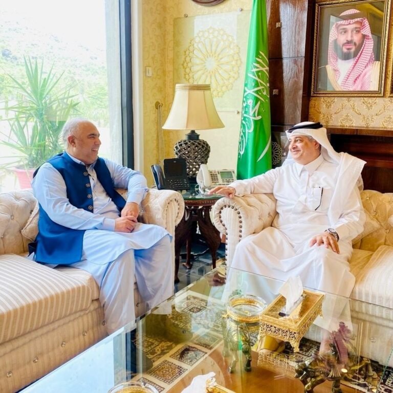 سابق اسپیکر قومی اسمبلی اسد قیصر کی سعودی عرب کے سفیر نواف بن سعید المالکی سے ملاقات