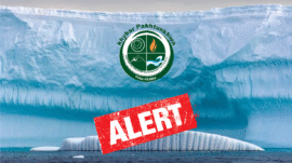 PDMA's Glacier Alert, advising the public to be alert