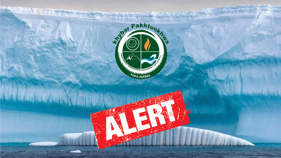 PDMA's Glacier Alert, advising the public to be alert