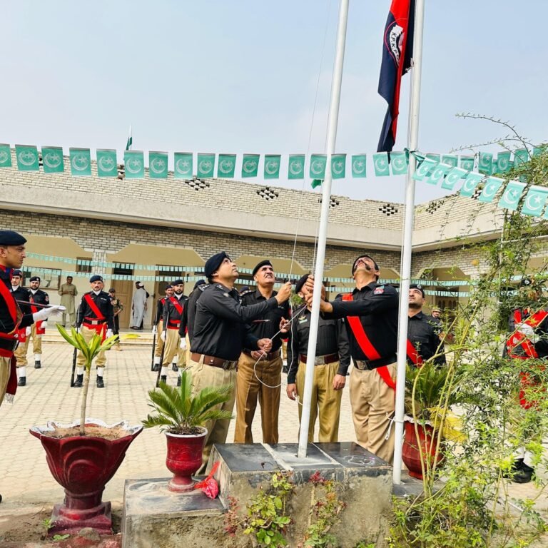 A grand flag hoisting ceremony was held at Police Line Khyber on the occasion of Independence Day