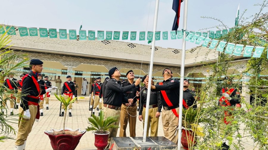 A grand flag hoisting ceremony was held at Police Line Khyber on the occasion of Independence Day