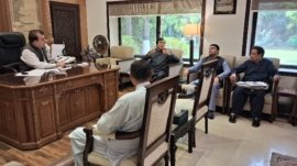A meeting regarding the Jabba Dam under construction in Khyber District under the chairmanship of Commissioner Peshawar