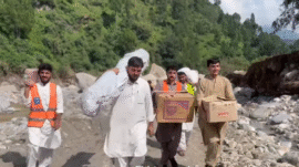 The series of relief operations for the flood victims in Buner district continues